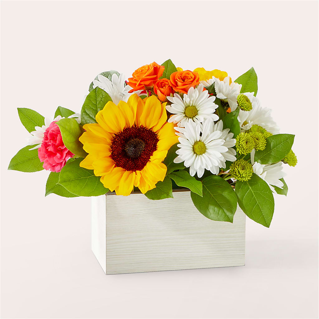 Sun-drenched Blooms Box Bouquet – Raleighflowerexpress Llc, Holly Springs NC