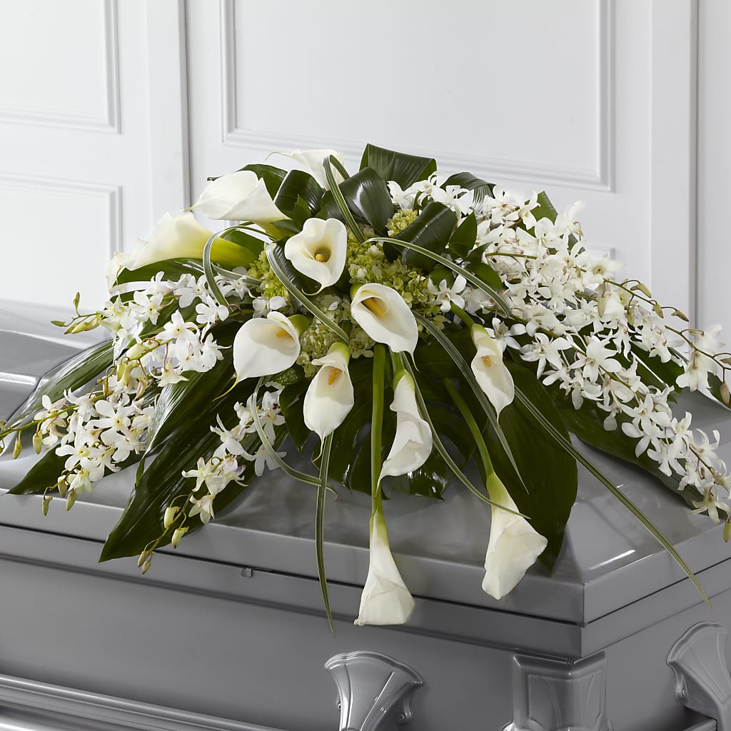 Angel Wings Casket Spray – Raleighflowerexpress Llc, Holly Springs NC