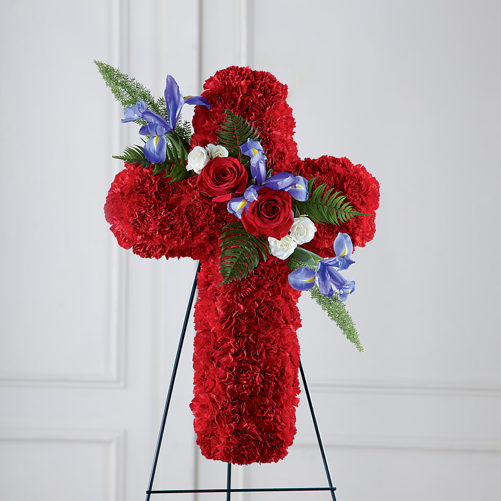 Faithful Hero Floral Cross – Raleighflowerexpress Llc, Holly Springs NC