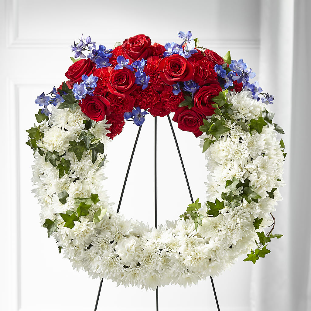 Patriotic Passion Wreath – Raleighflowerexpress Llc, Holly Springs NC