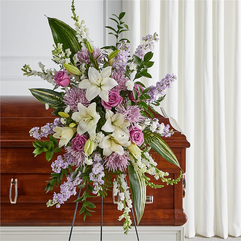 Grateful Hearts Standing Spray – Raleighflowerexpress Llc, Holly Springs NC