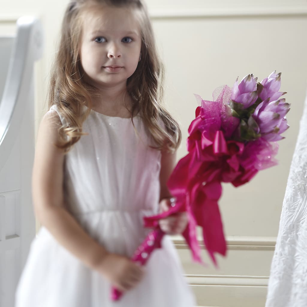 Sparkle Pink Flower Girl Bouquet – Raleighflowerexpress Llc, Holly Springs NC