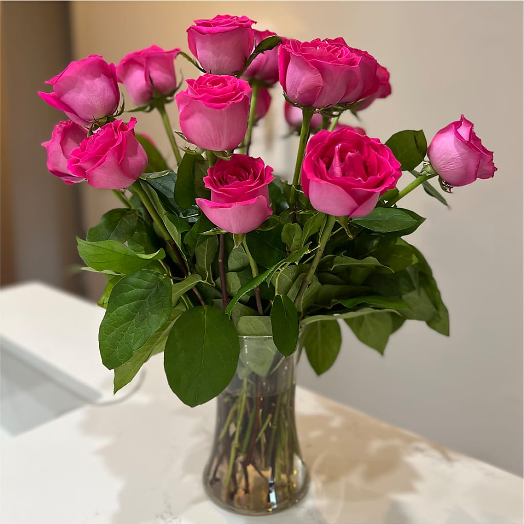 Long Stem Pink Rose Bouquet –  Raleighflowerexpress Llc, Holly Springs NC