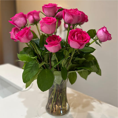 Long Stem Pink Rose Bouquet –  Raleighflowerexpress Llc, Holly Springs NC