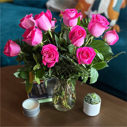 Long Stem Pink Rose Bouquet –  Raleighflowerexpress Llc, Holly Springs NC