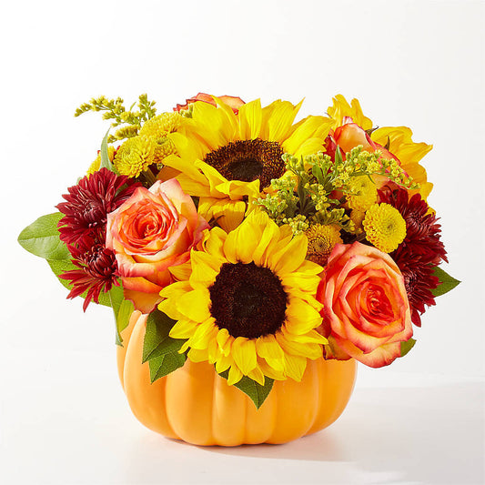 Golden Gourd Pumpkin Bouquet –  Raleighflowerexpress Llc, Holly Springs NC