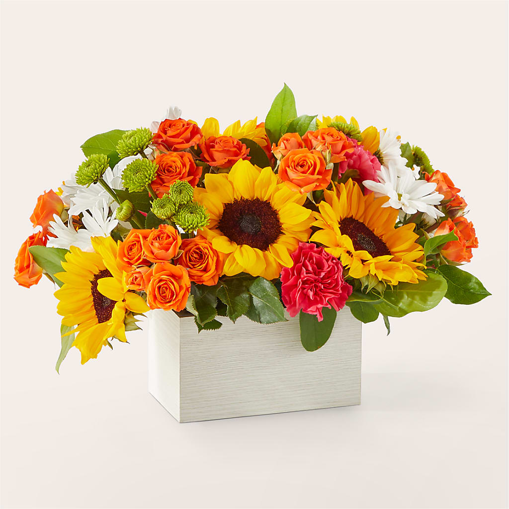 Sun-drenched Blooms Box Bouquet –  Raleighflowerexpress Llc, Holly Springs NC