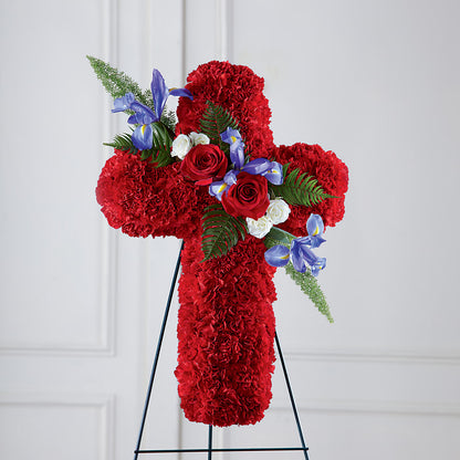 Faithful Hero Floral Cross –  Raleighflowerexpress Llc, Holly Springs NC
