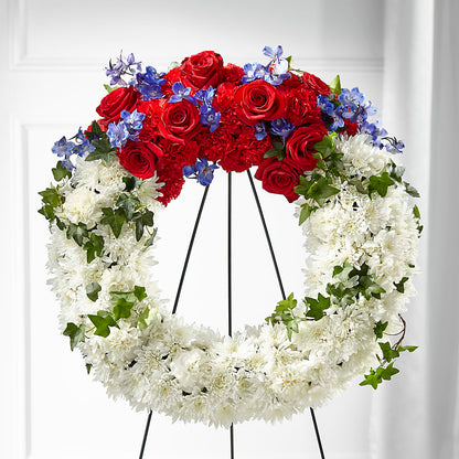 Patriotic Passion Wreath –  Raleighflowerexpress Llc, Holly Springs NC