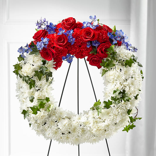 Patriotic Passion Wreath –  Raleighflowerexpress Llc, Holly Springs NC