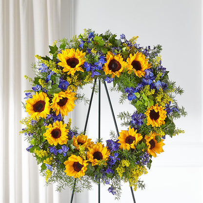 Bright Rays Wreath –  Raleighflowerexpress Llc, Holly Springs NC