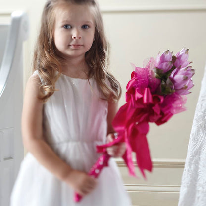 Sparkle Pink Flower Girl Bouquet –  Raleighflowerexpress Llc, Holly Springs NC
